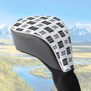 2 Logo's Simple Repeating Logo   White Golf Head Cover