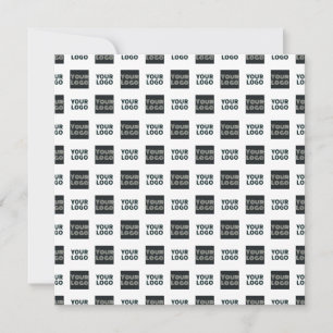 2 Logo's Simple Repeating Logo White Holiday Card