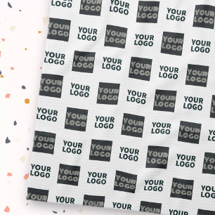 2 Logo's Simple Repeating Logo   White Tea Towel