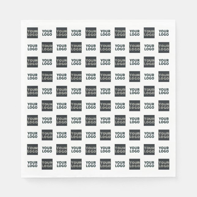 2 Logos Simple Repeating Logos | White Napkin (Front)
