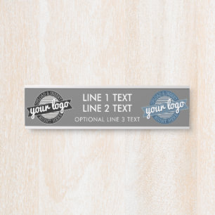 2 Logos With 3 Lines of Text Door Sign