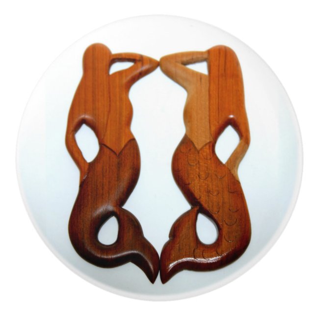 2 lookout mermaids  mermaid ceramic knob (Front)