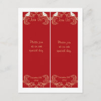 2 Love Birds Crimson/Creme Wedding Bookmarks
