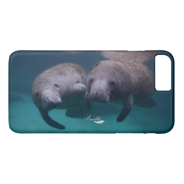 2 Manatee Friends iPhone 8/7 case (Back (Horizontal))