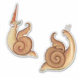 2 Mediaeval "Screaming Snails" Vinyl Stickers