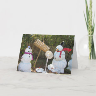 2 Melting Snowmen - Funny Florida Christmas Card