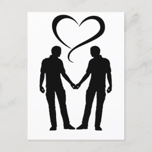 2 men Gay men Pride Postcard