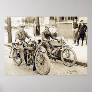 2 men on motorcycles huge poster