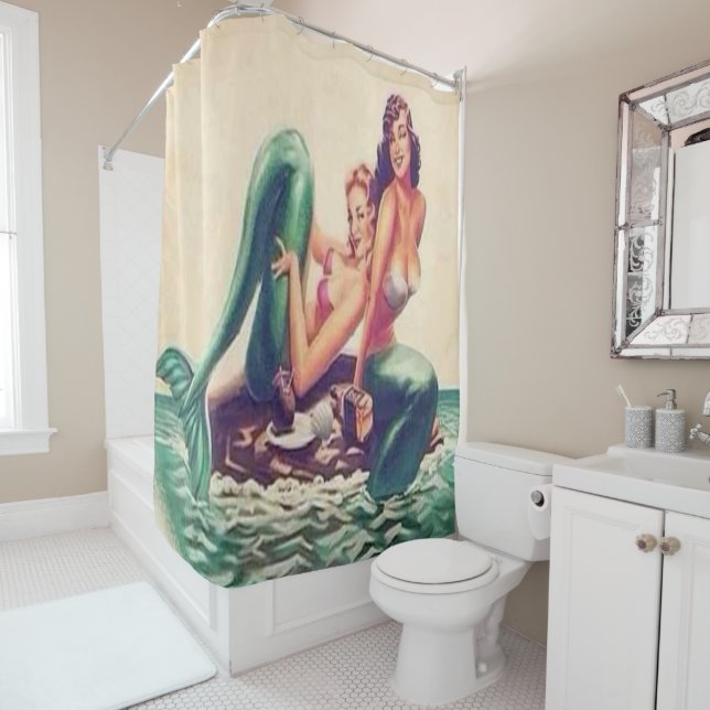 2 mermaids shower curtain (In Situ)