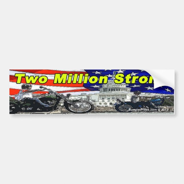2 Million Strong Biker Bumper sticker (Front)