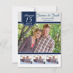 #2 Modern Navy and Grey Photo Save The Date