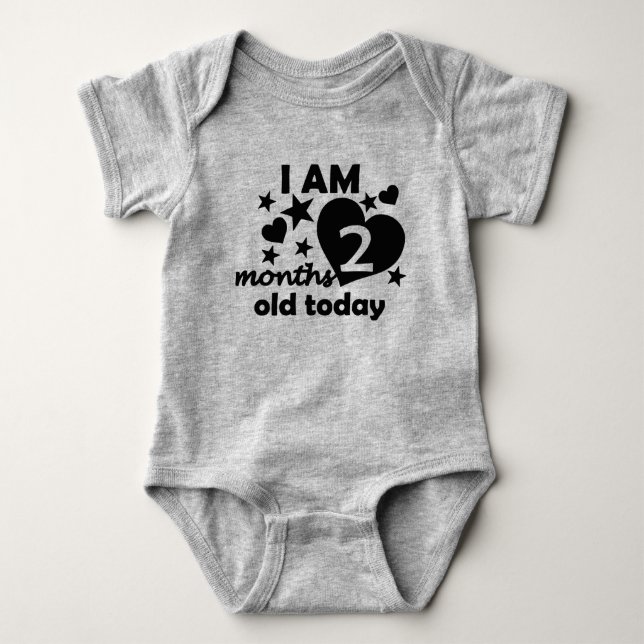 2 month milestone baby bodysuit (Front)