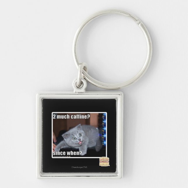 2 much caffine? key ring (Front)