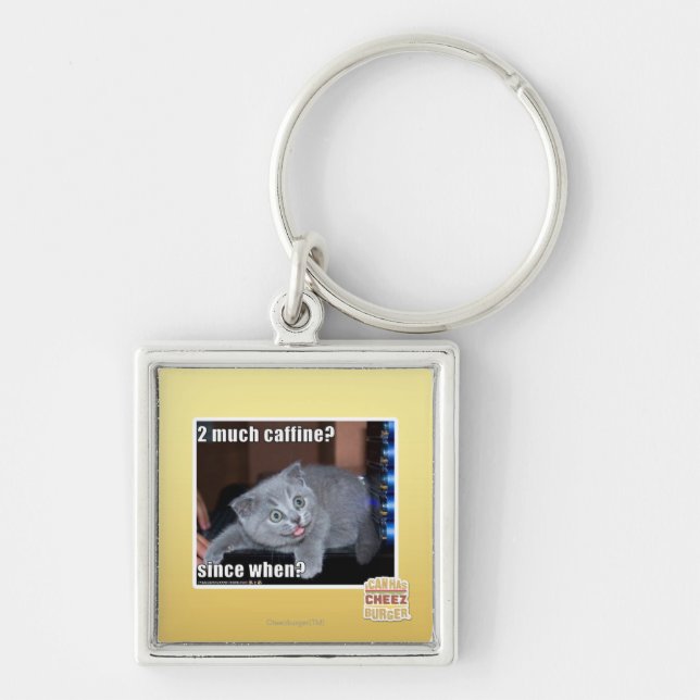 2 much caffine? key ring (Front)