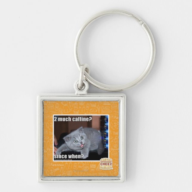 2 much caffine? key ring (Front)