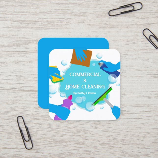 2 Multiple Names Cleaning Business Card (Front/Back In Situ)