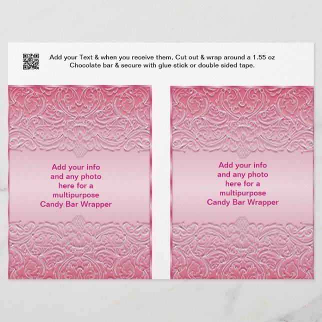 2 Multipurpose Candy Bar Wrappers Party Favour (Front)