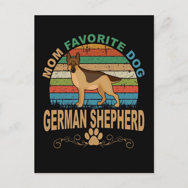 2 Mum Favourite Dog German Shepherd Postcard (Front)