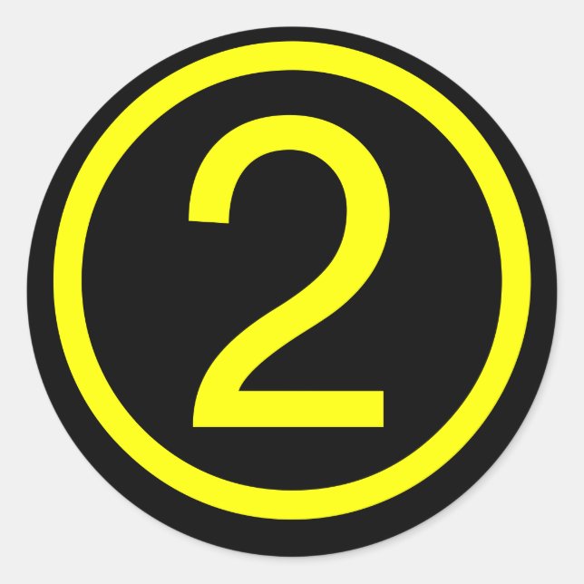 2 - number two classic round sticker (Front)