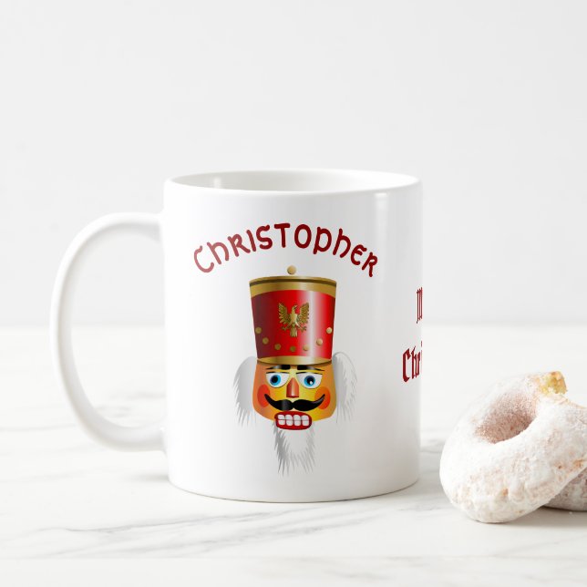 2 Nutty Nutcracker Toy Soldiers Coffee Mug (With Donut)