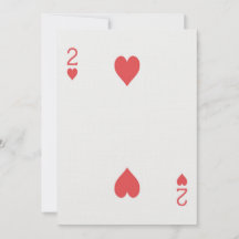 2 of Hearts Playing Card Casino Anniversary Invite