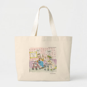 2 Old Hippies & Peace Sign Funny Gifts Tees Mugs Large Tote Bag
