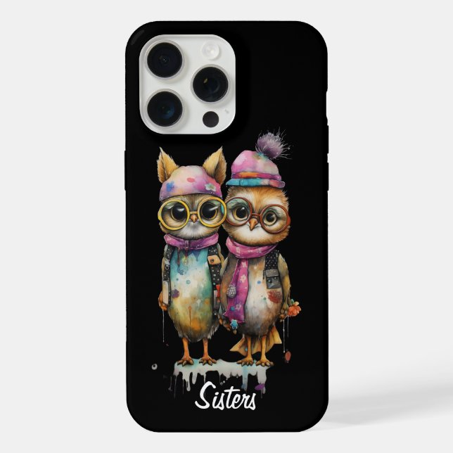 2 Owlie Cats  iPhone Case (Back)
