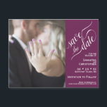 2 Pane Photo Wedding Save the Date Cassis Magnet<br><div class="desc">These magnetic cards are the perfect way to let your friends and family know to save the date for your upcoming wedding. Features a unique 2 pane design with your photo on the left and a cassis purple, magenta, or berry coloured bar along the right with elegant script calligraphy reading...</div>