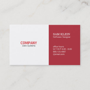 2 Panel Cardinal Red Business Card