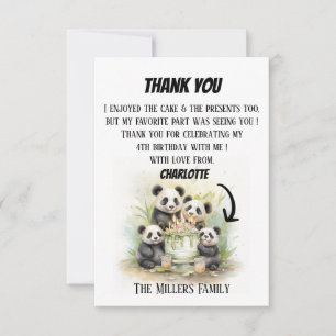 2 Parents 2 Kids - Watercolor Family Birthday   Thank You Card