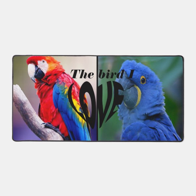 2 parrots Photography and Text Custom Monogram Des Desk Mat (Front)