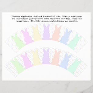 2 Pastel Bunnies Baby Personalise Cupcake Wrappers