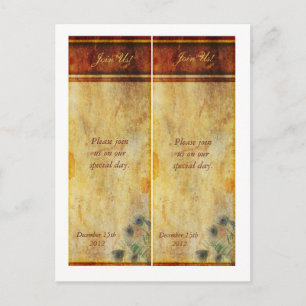 2 Peacock Feather Save the Date Bookmarks Announcement Postcard