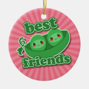 2 PEAS BEST FRIENDS CERAMIC TREE DECORATION