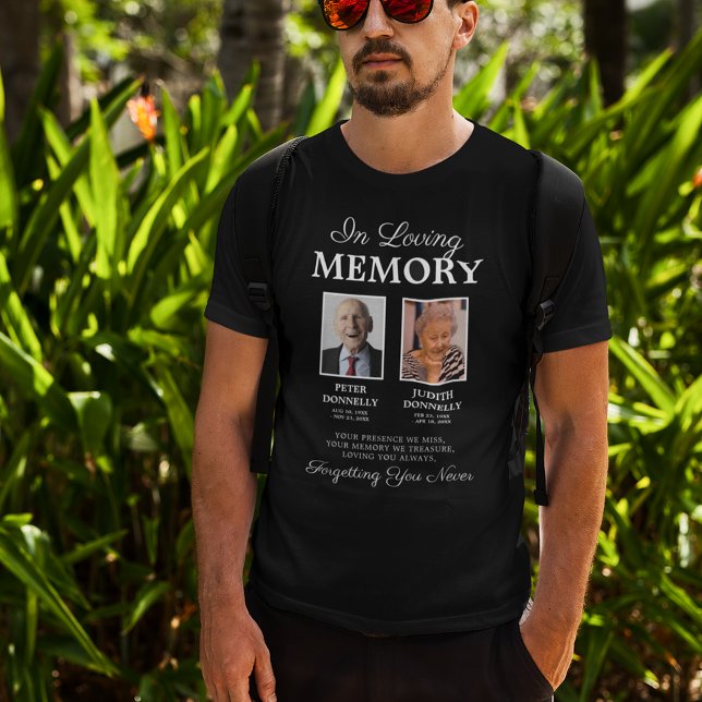2 Person Tribute Memorial Photo T-Shirt (Creator Uploaded)