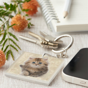 2 Pet Photos Keychain Gift Cat or Kitten Mum