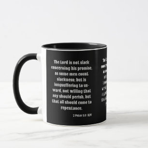2 Peter 3:9 KJV Bible Scripture Two-Tone Mug