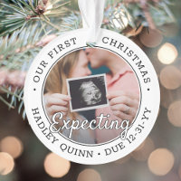2 Photo 1st Xmas Expecting Baby New Parents Modern