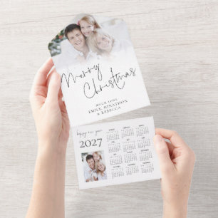 2 Photo 2026 Calender Christmas All in one Card