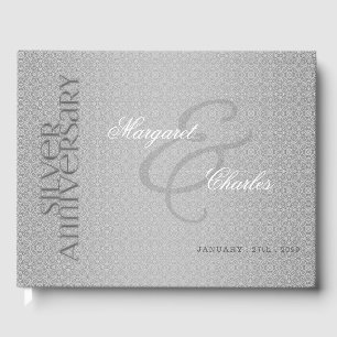 2-Photo 25th Silver Wedding Anniversary Party Guest Book