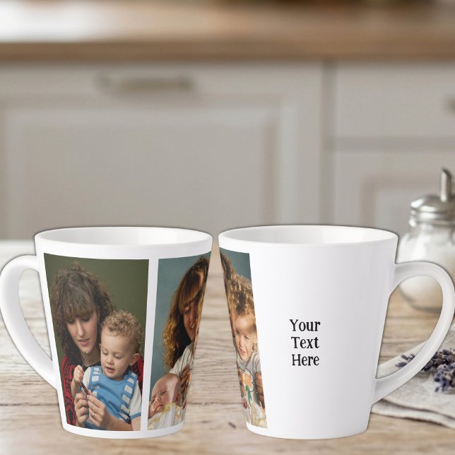 2 photo add text white black latte mug (Creator Uploaded)
