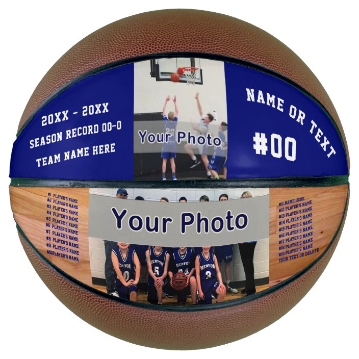 2 PHOTO And Personalised Custom Made Basketball | Zazzle.co.uk