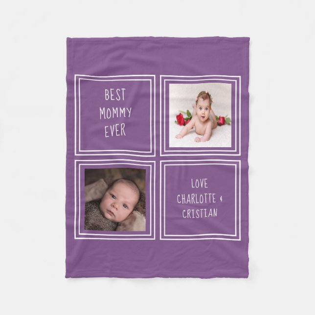 2 Photo And Text  Create Your Own Personalised Fleece Blanket (Front)