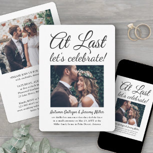 2 Photo At Last Wedding Reception Celebration Invitation