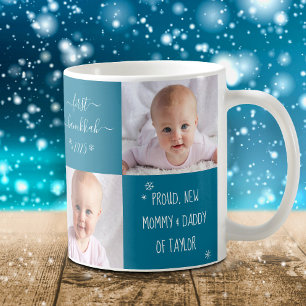 2 Photo Baby First Hanukkah New Mum and Dad Custom Coffee Mug