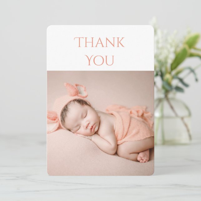 2 photo Baby Thank You Card (Standing Front)