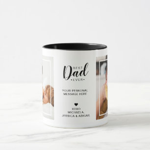 2-Photo 'Best Dad Ever' Message & Names Mug