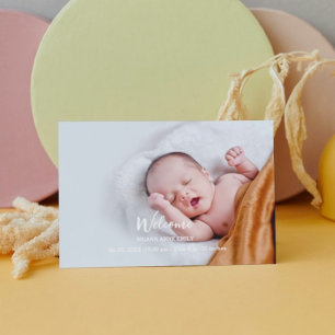 2 photo Birth Announcement card New Baby annouce