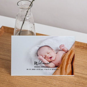 2 photo Birth Announcement card   New Baby annouce