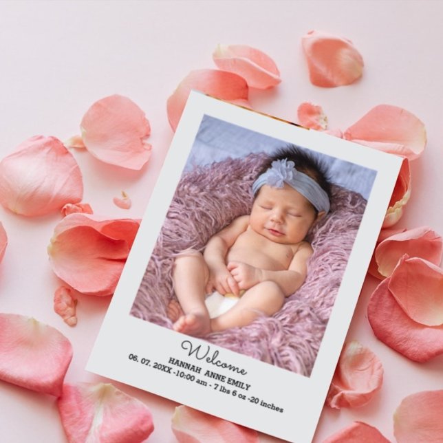 2 photo Birth Announcement card | Newborn card (Creator Uploaded)